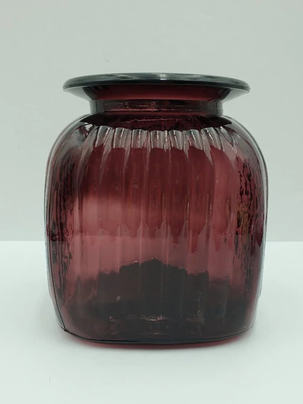 Artland Amethyst Glass Canister with Lid Plum Square Apothecary Storage Jar